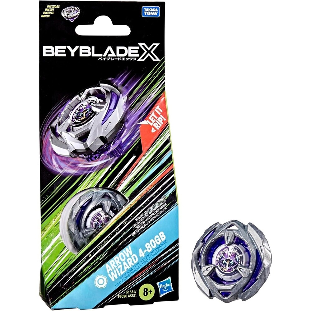 Beyblade X Arrow Wizard 4-80GB Booster Pack Set with Stamina Battling Top